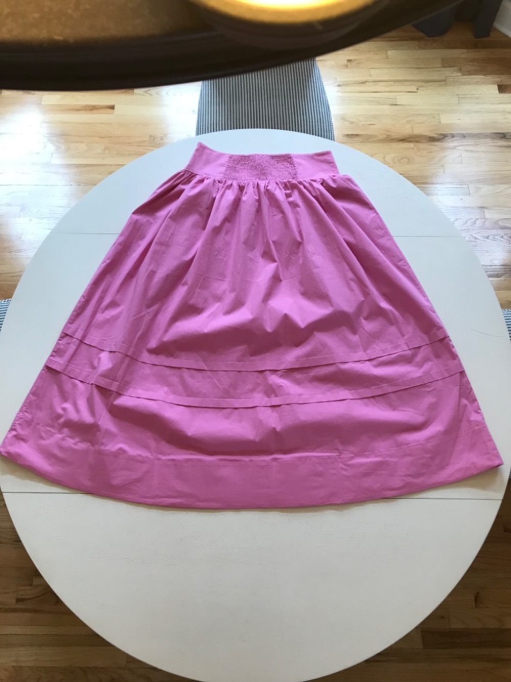MAEVE BOHO-CHIC PINK BUTTON WAIST FLOWY MIDI SKIRT - Picture 7 of 15